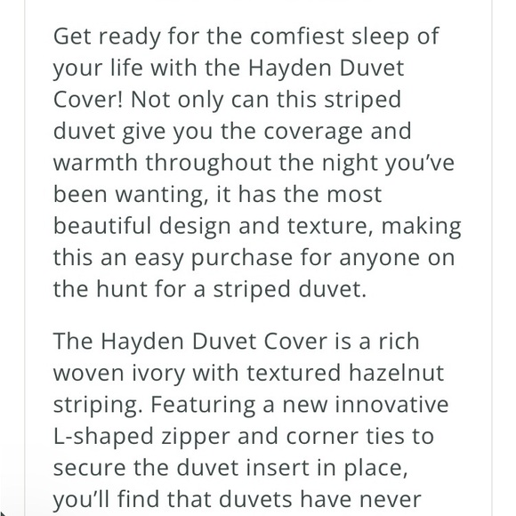 Beddys Hayden Full Size Duvet. Ivory & Hazelnut Striped. Woven Cotton. New. - Picture 11 of 12